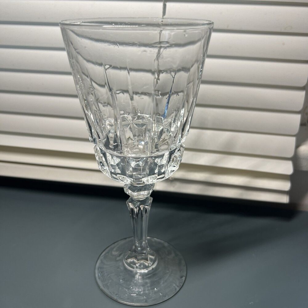 Vintage Cristal d'Arques Chantelle Crystal Water Goblet Wine Glass France 7.5"